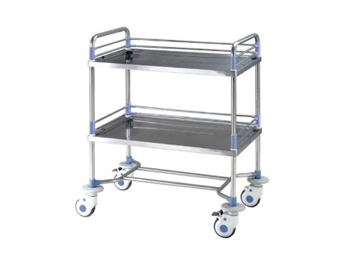 Chariot-en-Inox-a-2-plateaux-et-joints-en-ABS CHARIOT EN INOX À 2 PLATEAUX ET JOINTS EN ABS – Image 1