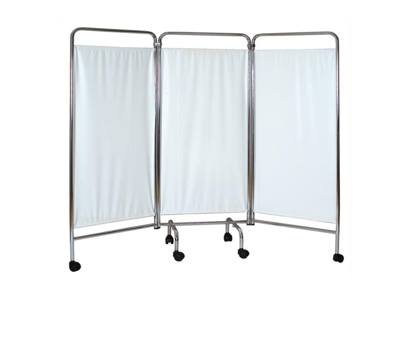 PARAVANT 3 VOLETS EN INOX Paravent 3 Panneaux Inox - Hauteur Fixe - Tissu Lavable – Image 1