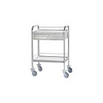 Chariot de soin inox 2 plateaux bords relevés