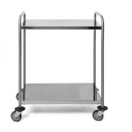 Chariot Guéridons INOX à 2 plateaux Bord Tombé